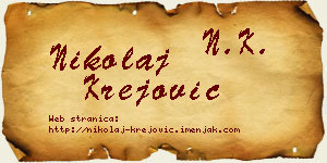 Nikolaj Krejović vizit kartica